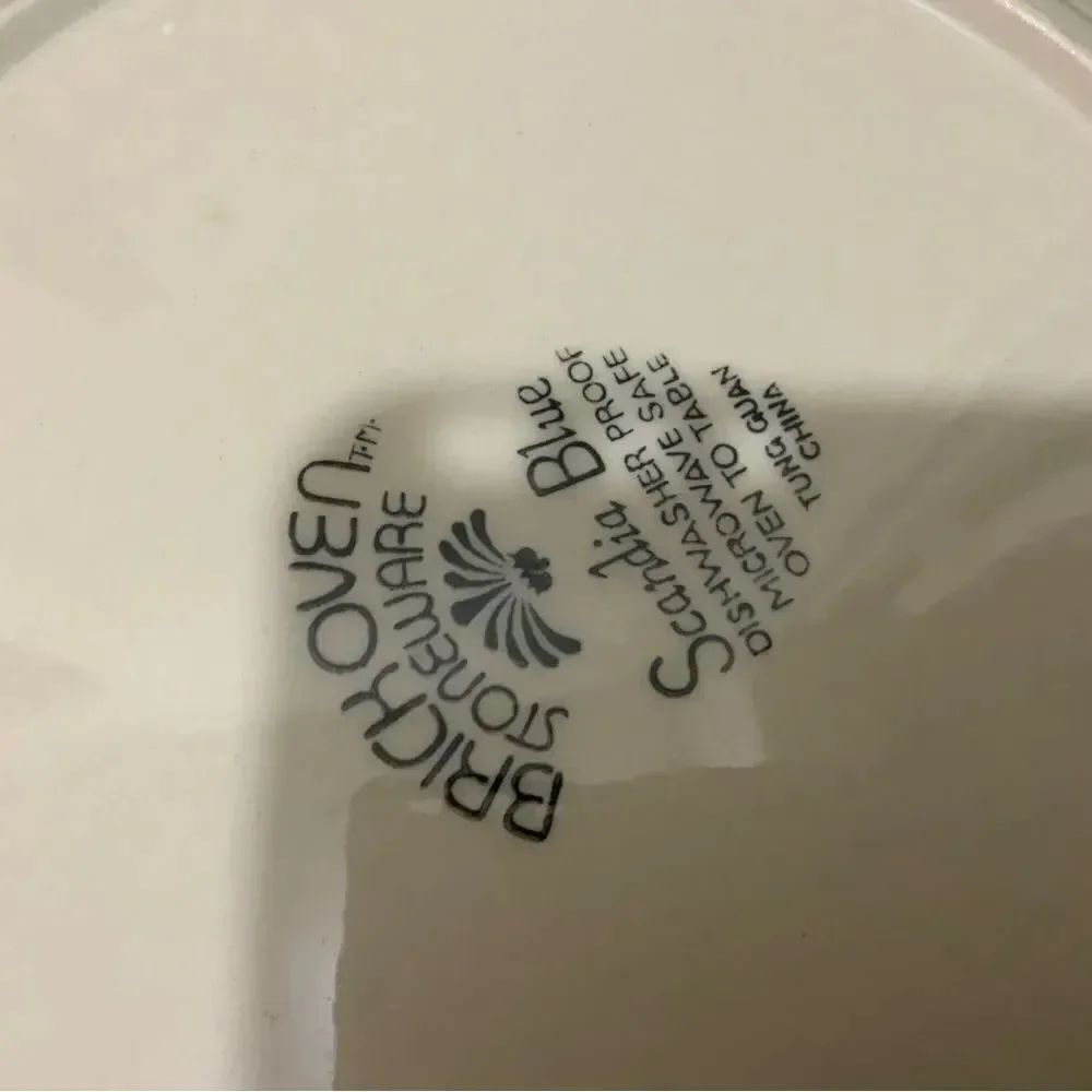 Set 3 BRICK OVEN Stoneware Scandia Blue 1 Dinner 1 salad 1 desert pla…